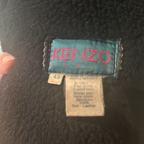 Vintage Kenzo Paris ‘Must Have’ Rare Black Shearling Leather Coat - Picture 4 of 5